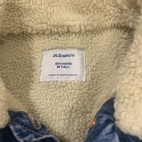 NWT Old Navy Sherpa Jean Jacket- size medium tall - Picture 2 of 5